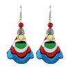 Colorful Embroidery Long Drop Earrings